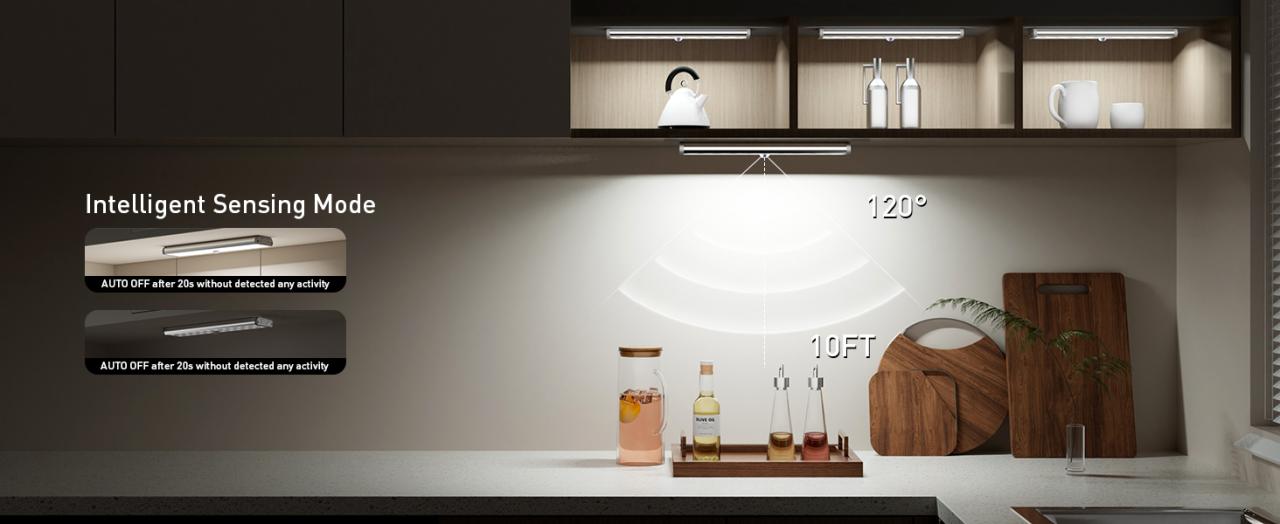 long-stars Under Cabinet Lights,58 LED Motion Sensor Light Indoor,RGB ...