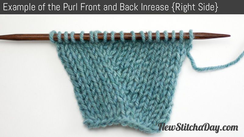 Example of the Purl Front and Back Increase (Right Side) | Knitting ... Example of the Purl Front and Back Increase (Right Side) | Knitting ...
